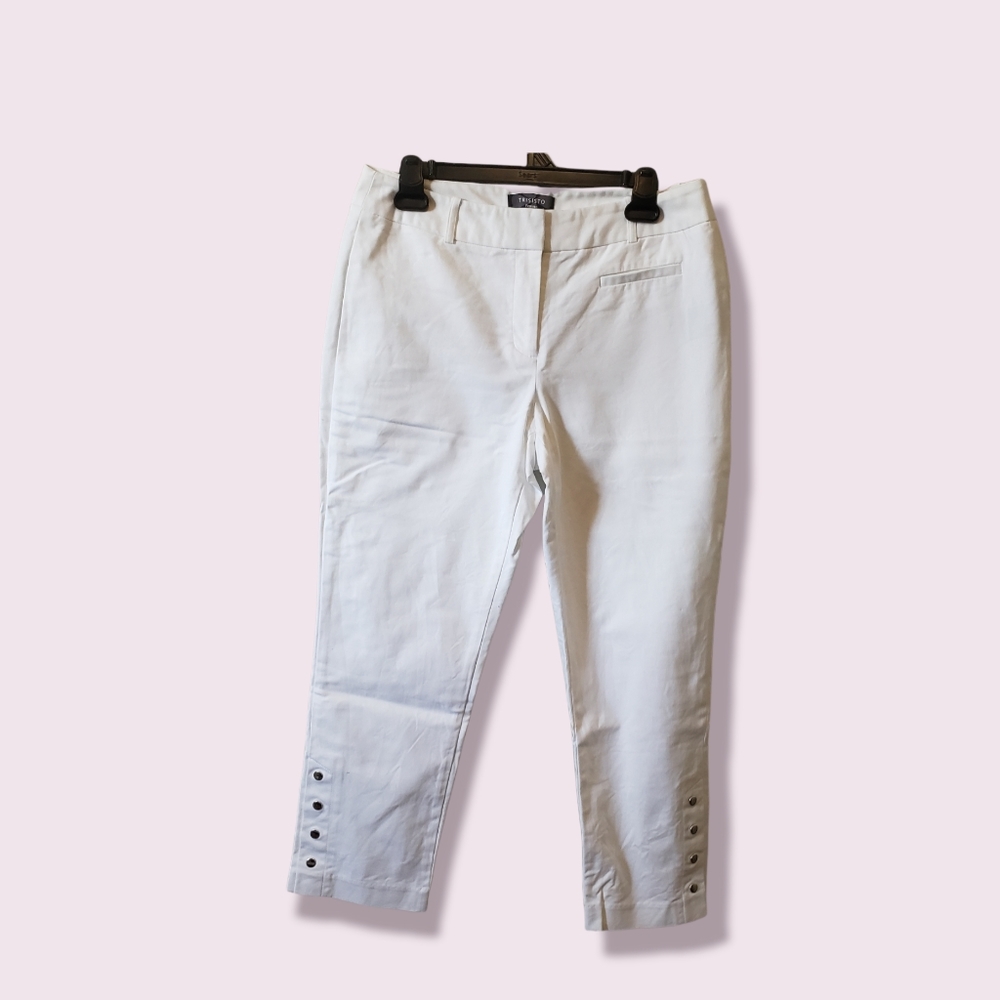 TRISISTO women s white ankle pants.size 10